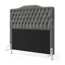 Ver imagem 3 de Cabeceira Estofada Decorativa Pollux para Cama Box 160 para Cama Queen Sued Cinza Aradecor