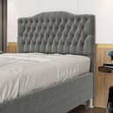 Ver imagem 1 de Cabeceira Estofada Decorativa Pollux para Cama Box 160 para Cama Queen Sued Cinza Aradecor