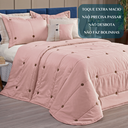 Ver imagem 5 de Colcha Queen Size Brianna 200 Fios Bordado Super Luxuoso Botao:rosa
