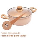 Ver imagem 3 de Caçarola de Indução Revestimento Antiaderente Cerâmica 20cm Bege - Lyor