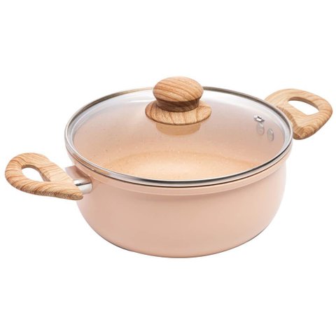 Caçarola de Indução Revestimento Antiaderente Cerâmica 20cm Bege - Lyor