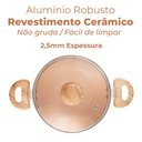 Ver imagem 2 de Caçarola de Indução Revestimento Antiaderente Cerâmica 20cm Bege - Lyor