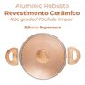 Caçarola de Indução Revestimento Antiaderente Cerâmica 20cm Bege - Lyor - 2