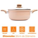 Ver imagem 6 de Caçarola de Indução Revestimento Antiaderente Cerâmica 20cm Bege - Lyor
