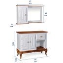 Ver imagem 6 de Gabinete para Banheiro 2 Portas com Espelheira Dália 3058 - Off White/imbuia Glazer