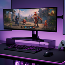 Ver imagem 2 de Suporte para Monitor Boomerang Preto Fosco Elite Mesa Gamer