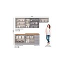 Ver imagem 2 de Cozinha Compacta 280cm Americana com Vidro 5 Peças 10 Portas 3 Gavetas Henn - Cinza