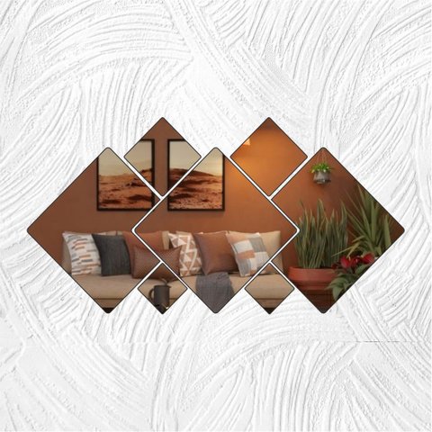 Geométricos Quadrados - Produzido em Acrílico Espelhado