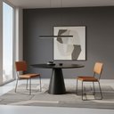 Ver imagem 5 de Conjunto Duas Cadeira de Jantar Minimalista Roma Couríssimo Caramelo Base Aço Preto - Ooca Móveis