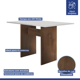 Conjunto Mesa de Jantar e 2 Cadeiras Caroline Cel Móveis - 5