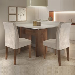 Conjunto Mesa de Jantar e 2 Cadeiras Caroline Cel Móveis - 1
