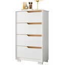 Ver imagem 3 de Cômoda 4 Gavetas para Quarto Sole Branco Fosco Liso Nature (flex) Móveis Albatroz