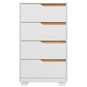 Ver imagem 1 de Cômoda 4 Gavetas para Quarto Sole Branco Fosco Liso Nature (flex) Móveis Albatroz