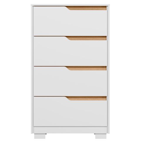 Cômoda 4 Gavetas para Quarto Sole Branco Fosco Liso Nature (flex) Móveis Albatroz