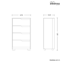 Ver mais imagens de Cômoda 4 Gavetas para Quarto Sole Branco Fosco Liso Nature (flex) Móveis Albatroz