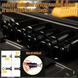 Kit Chave de Impacto 21v Parafusadeira + Jogo Soquete 46pç - 6