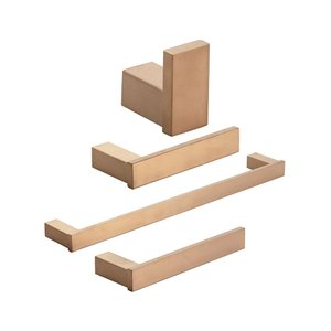 Acessórios para Banheiro 4 Peças Aço Inox 304 São Domingos Pingoo.casa - Dourado Rose