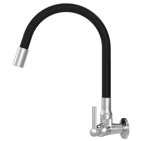 Torneira Abs Preta Cromada Pia Cozinha Parede - 1167 C70