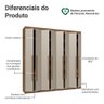 Guarda-Roupa Casal 8 Portas Batentes Venus Madesa - 4