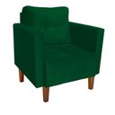 Ver imagem 1 de Poltrona Livia Decorativa Suede com Fibra Siliconada Verde Pé Madeira Castanho D'Rossi