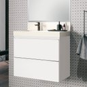 Ver imagem 1 de Lavatório em Porcelanato para Banheiro 80cm com Cuba Esculpida Yescasa Branco/Bianco