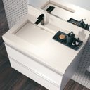 Ver imagem 4 de Lavatório em Porcelanato para Banheiro 80cm com Cuba Esculpida Yescasa Branco/Bianco