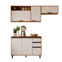 Ver imagem 2 de Cozinha Modulada Ravena 3 Peças com Balcão 120cm Flex Armário Aéreo 120cm e Aéreo Geladeira Poliman