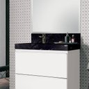 Ver imagem 2 de Lavatório em Porcelanato para Banheiro 80cm com Cuba Esculpida Yescasa Preto/Black