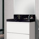 Ver imagem 2 de Lavatório em Porcelanato para Banheiro 80cm com Cuba Esculpida Preto/Black