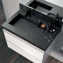 Ver imagem 1 de Lavatório em Porcelanato para Banheiro 80cm com Cuba Esculpida 