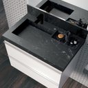 Ver imagem 1 de Lavatório em Porcelanato para Banheiro 80cm com Cuba Esculpida 