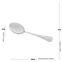 Colher em Aço Inox para Servir Positano 26cm Lyor Colher de Arroz Sobremesas Assados Prateada - 3