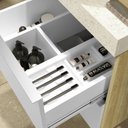 Ver imagem 7 de Gabinete para Banheiro Suspenso 80cm sem Lavatório Yescasa Bege/Wood/Branco