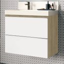 Ver imagem 1 de Gabinete para Banheiro Suspenso 80cm sem Lavatório Yescasa Bege/Wood/Branco
