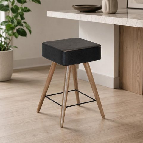 Banco Banqueta Rio Baixa 50cm Couríssimo Preto - Salaone