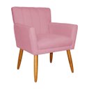 Ver imagem 5 de Poltrona Decorativa Elegante Cecília Recepção Escritório Sala de Estar Suede Rosa