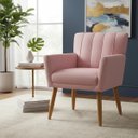 Ver imagem 1 de Poltrona Decorativa Elegante Cecília Recepção Escritório Sala de Estar Suede Rosa