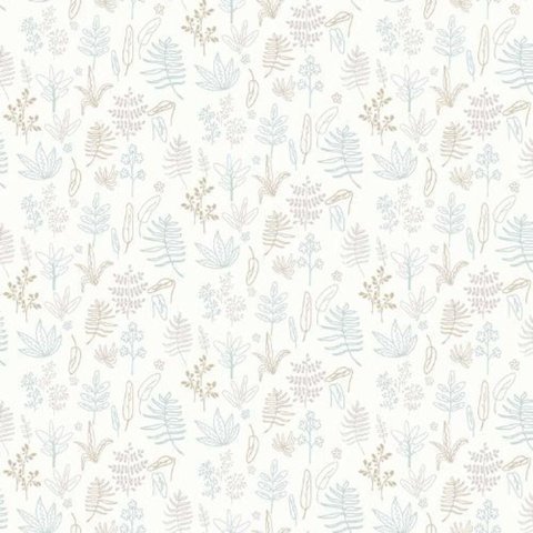 Papel de Parede Minime Folhagem Bege 17166