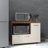 Balcão Armário Gabinete de Cozinha para Microondas e Forno Elétrico 3 Portas Lilian Mobília Decor Sa - 3