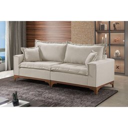 Sofá 4 Lugares Living M-47 Veludo Martins Creme - 3