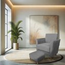 Ver imagem 2 de Poltrona de Amamentação com Puff Flavia Suede - Pallazio