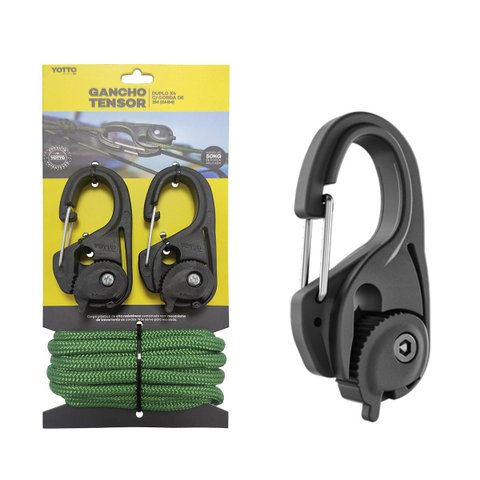 Gancho Tensor com Corda Camping Barraca Lona 4x 99 Kg Duplo