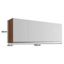 Ver imagem 3 de Balcão de Pia Gabriela 150cm e Armário Aéreo Andréia Amêndoa Branco - Ajl