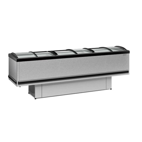Ilha De Congelados Plus Gesv-290c Tipo Inox Vidro Curvo 220V - Gelopar