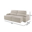 Ver imagem 3 de Sofá 4 Lugares Retrátil e Reclinável M-180 Martins Veludo Creme