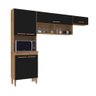 Cozinha Compacta Modena Armário Paneleiro Nicho Microondas 6 Portas Marrom e Preto - 4