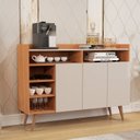 Ver imagem 1 de Buffet Aparador 3 Portas 5 Nichos Celta Bege/Nature/Off White