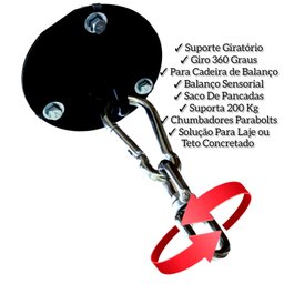 Gancho Giratório Para Balanço Sensorial Rede Suporte De Teto Tulipa Suporte De Balanço Para Teto De  - 2
