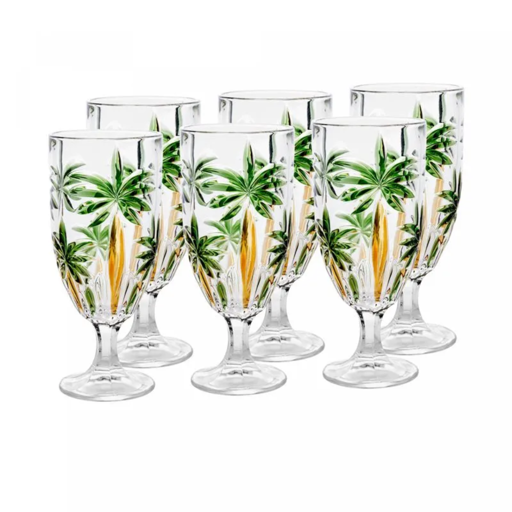 Conjunto 6 Taças de Cristal Palm Tree 450ml