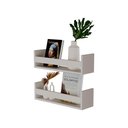 Ver imagem 2 de Kit 2 Prateleiras Porta Livros Branca 70 X 12cm Suporte Invisivel